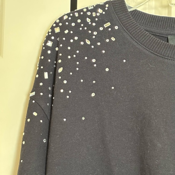 NWT Truth by Republic Black Women's Embellished Sweatshirt - Picture 6 of 9